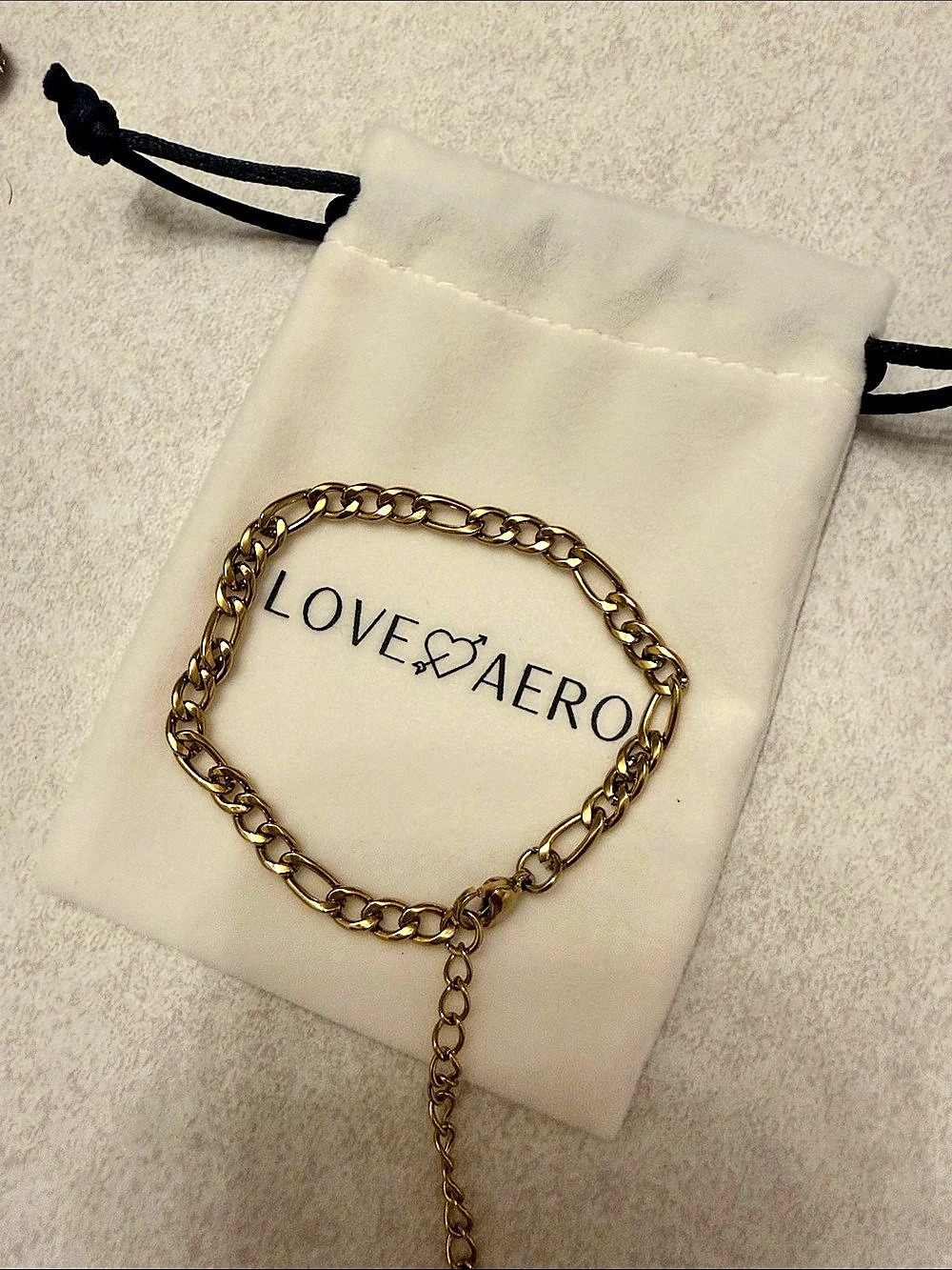 Love Aero Waterproof Gold-plated Chain Bracelet Like New